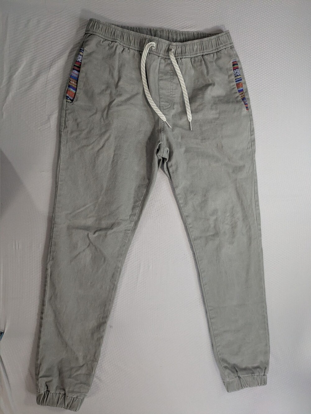 Wowie Rambler Joggers Men's M Gray Casual Stretch Aztec Pants